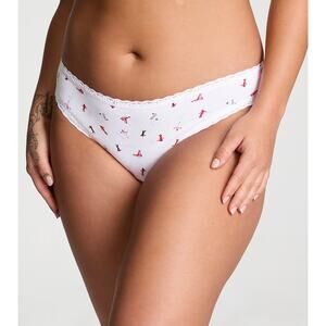 NWT! Victoria's Secret The Lacie White Skier Lace-Waist Bikini Panty 2XL